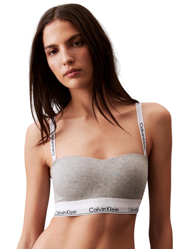 Calvin Klein Modern Cotton Lightly Lined Bandeau Grey Heather 