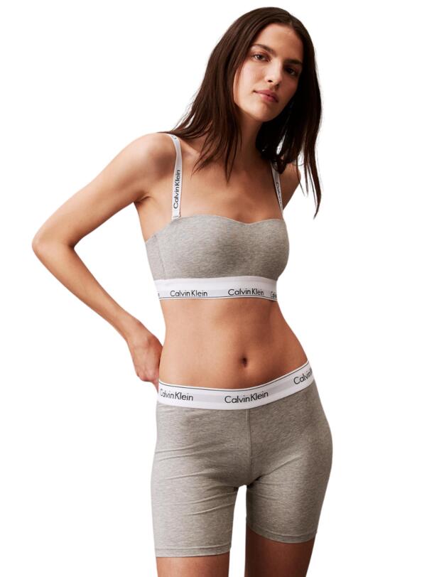 Calvin Klein Modern Cotton Lightly Lined Bandeau Grey Heather 