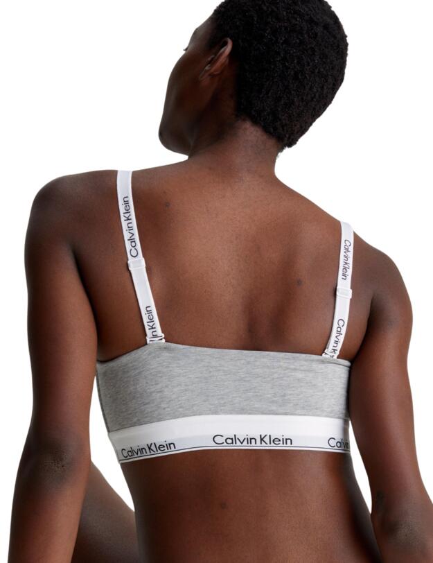 Calvin Klein Modern Cotton Lightly Lined Bandeau Grey Heather 
