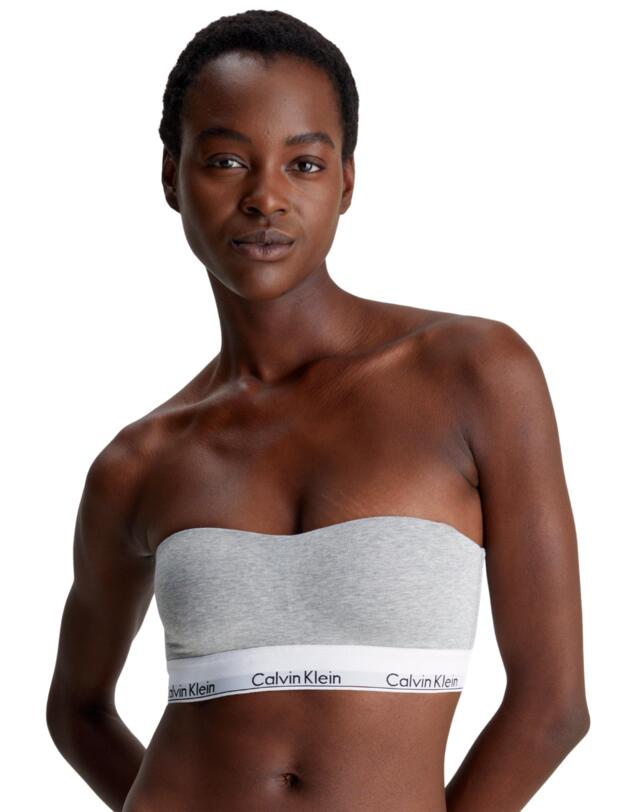 Calvin Klein Modern Cotton Lightly Lined Bandeau Grey Heather 