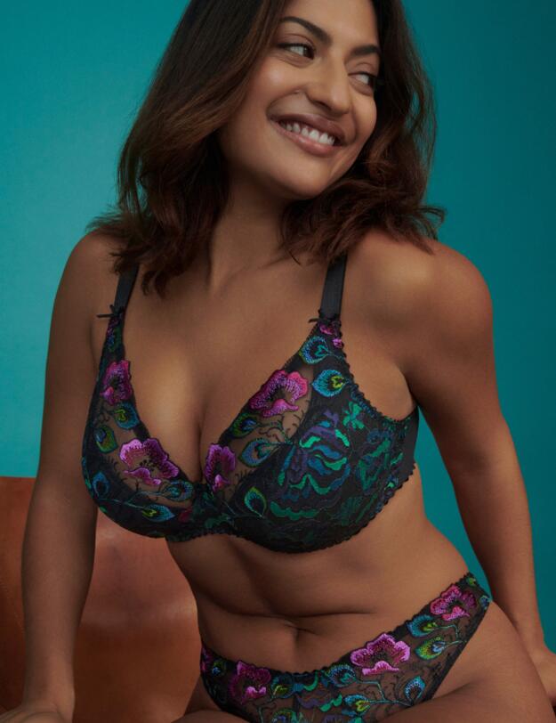 Prima Donna San Angel Plunge Bra Peacock Feather