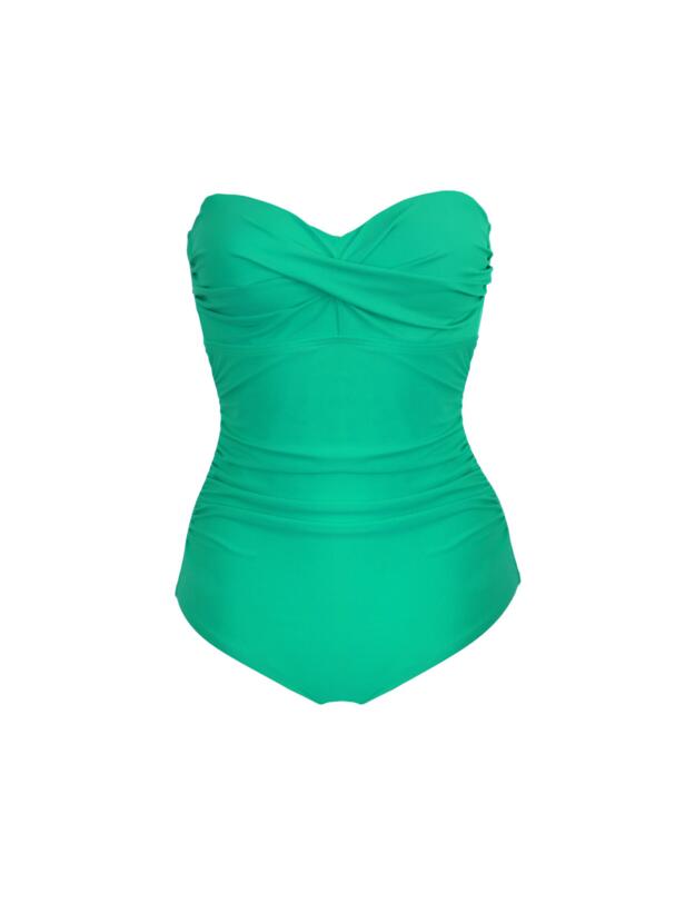 Pour Moi Santa Monica Strapless Control Swimsuit Green