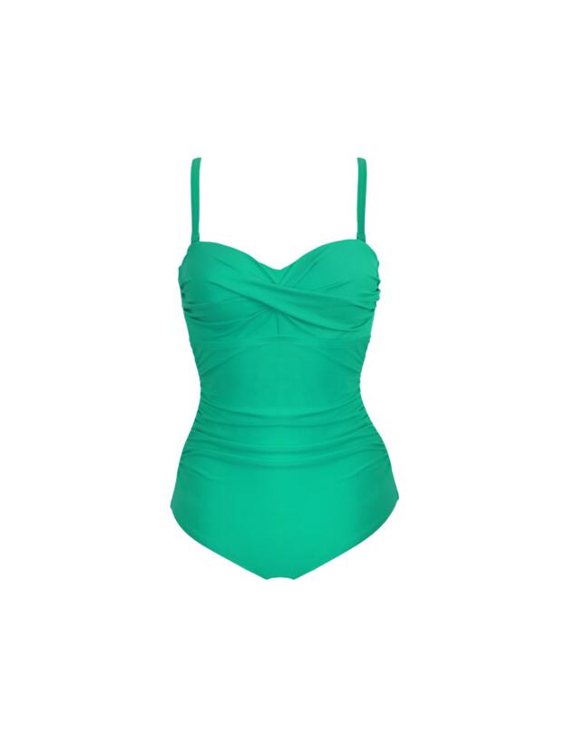 Pour Moi Santa Monica Strapless Control Swimsuit Green