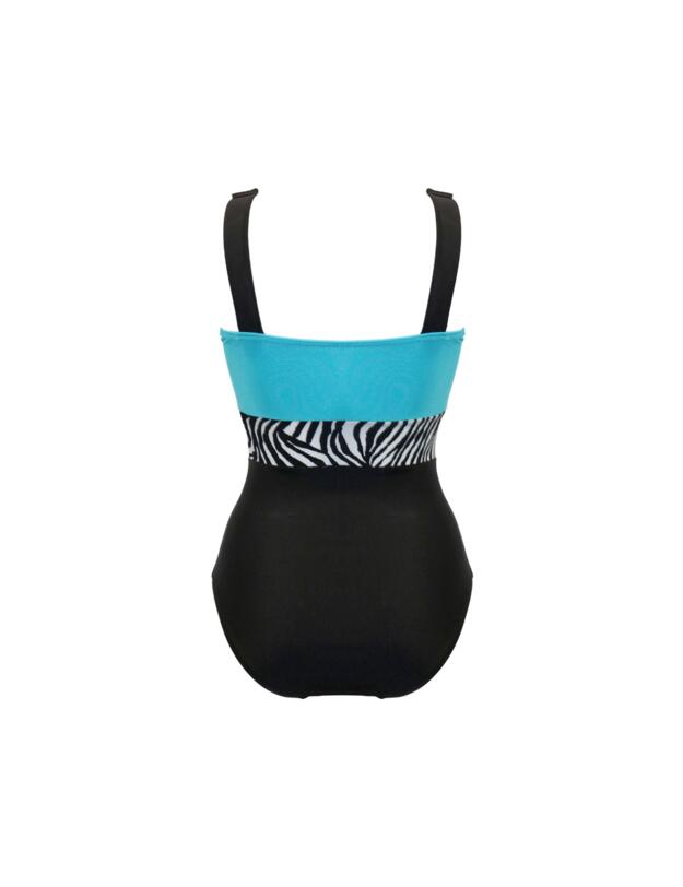 Pour Moi Palm Springs Tummy Control Swimsuit Black/Zebra