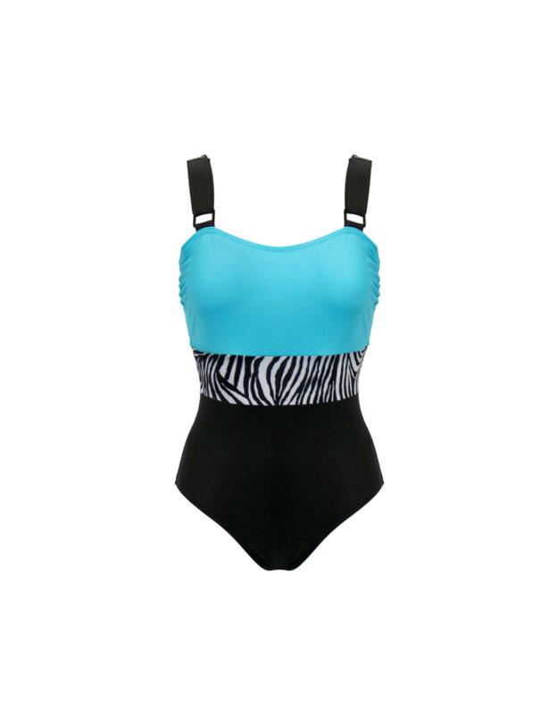 Pour Moi Palm Springs Tummy Control Swimsuit Black/Zebra