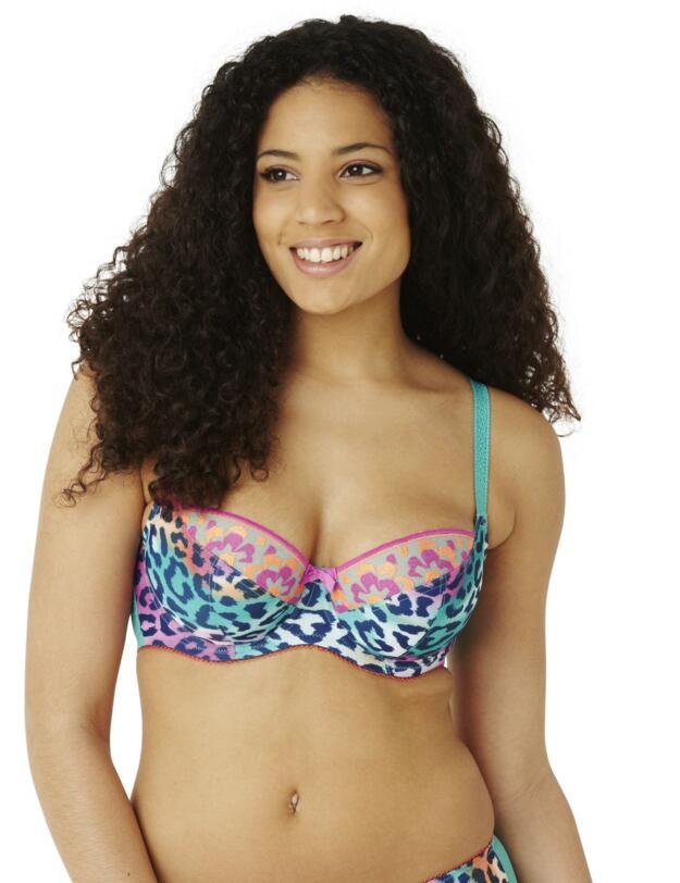 7471 Cleo Maya Balcony Bra Teal Animal Print - 7471 Balcony Bra