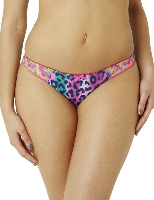 7479 Cleo Maya Thong Teal Animal Print - 7479 Thong 