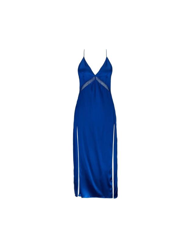 Aubade Silk Desire Long Nightie Electric Blue 