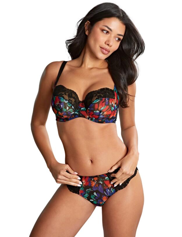 10942 Panache Nina Brazilian Brief  - 10942 Black Floral