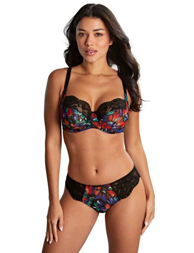 10942 Panache Nina Brazilian Brief  - 10942 Black Floral