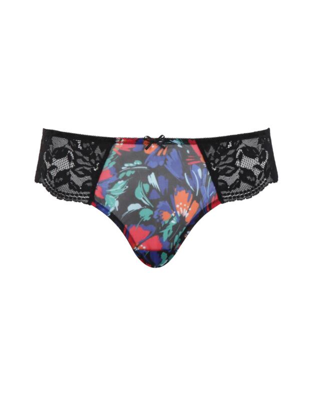 10942 Panache Nina Brazilian Brief  - 10942 Black Floral