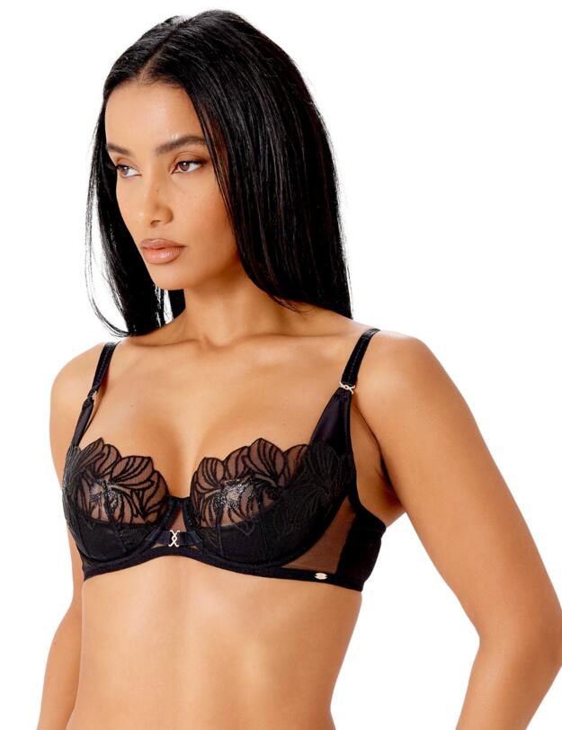 Gossard VIP Lavish Uplifting Balconette Bra Black
