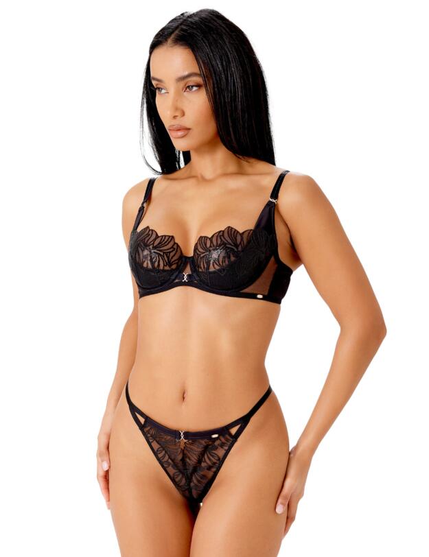 Gossard VIP Lavish Uplifting Balconette Bra Black