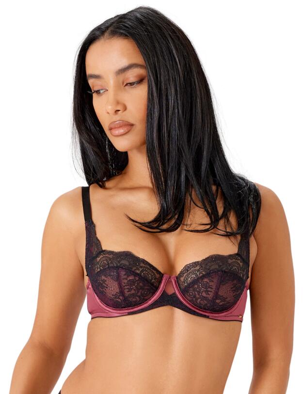 Gossard VIP Confession Non Padded Balcony Bra Burgundy/Black