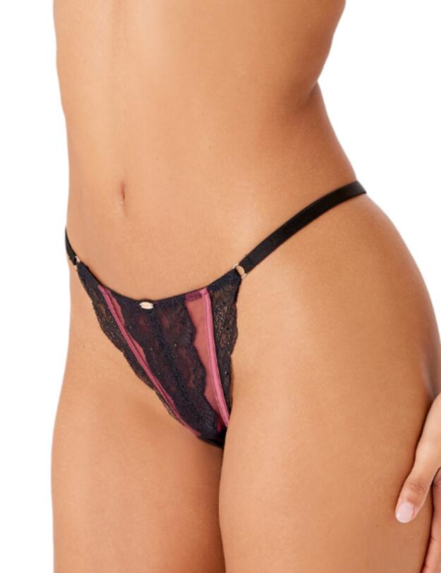 Gossard VIP Confession Thong Burgundy/Black