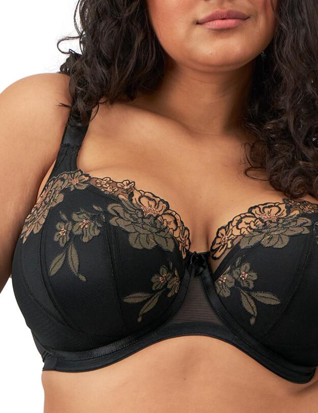 Elomi Teagan Padded Half Cup Bra Black/Almond
