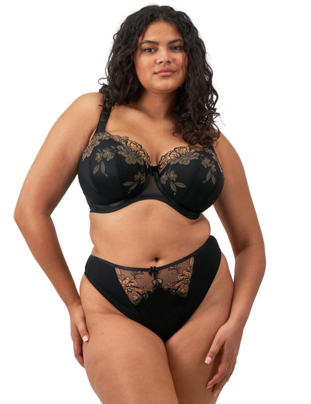 Elomi Teagan Padded Half Cup Bra Black/Almond