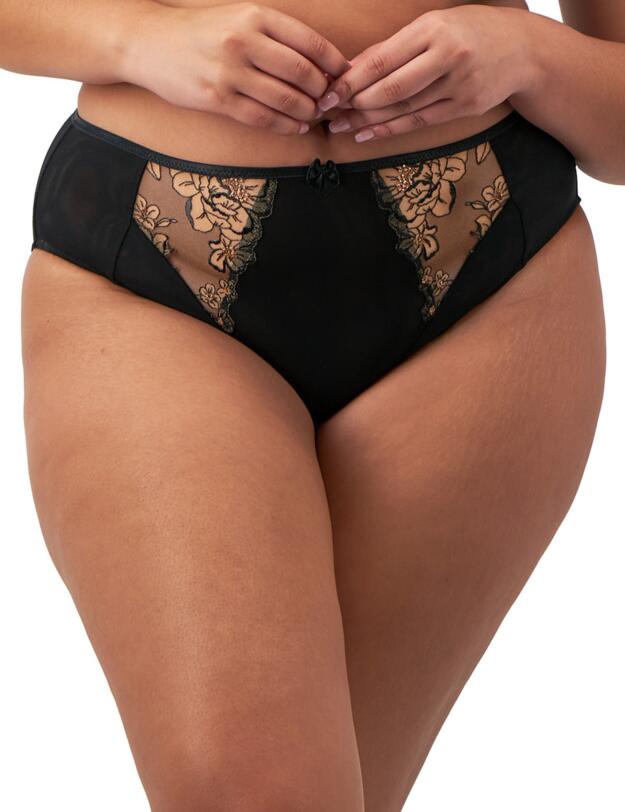 Elomi Teagan High Leg Brief Black/Almond
