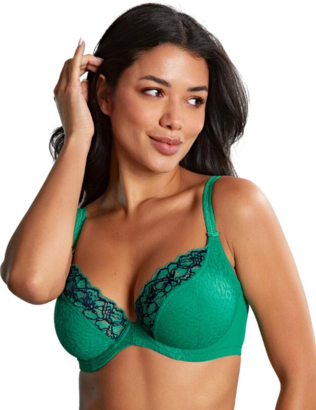 Panache Envy Plunge Bra Emerald Leopard