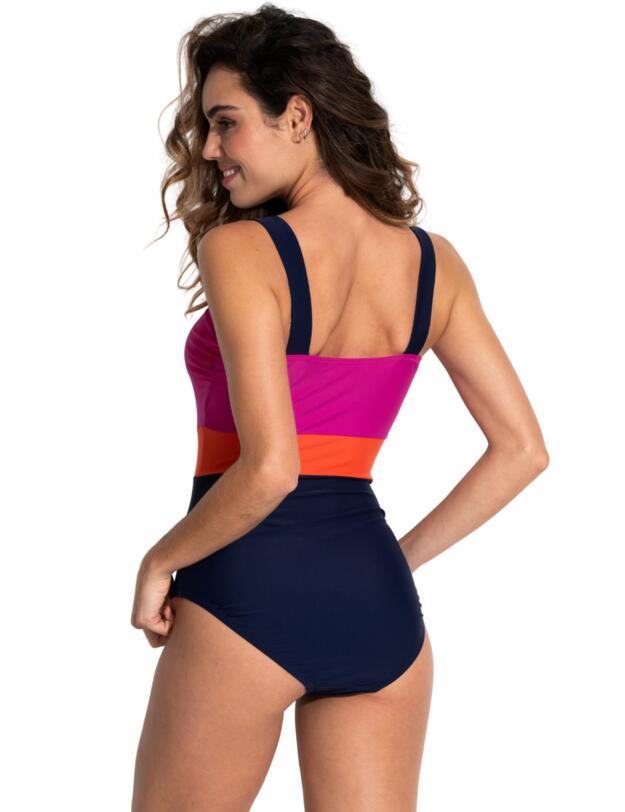  Pour Moi Colour Block Control Swimsuit Navy/Pink