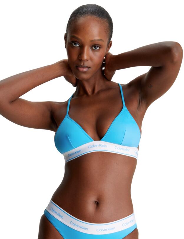 Calvin Klein CK Meta Legacy Triangle Bikini Top Malibu Blue