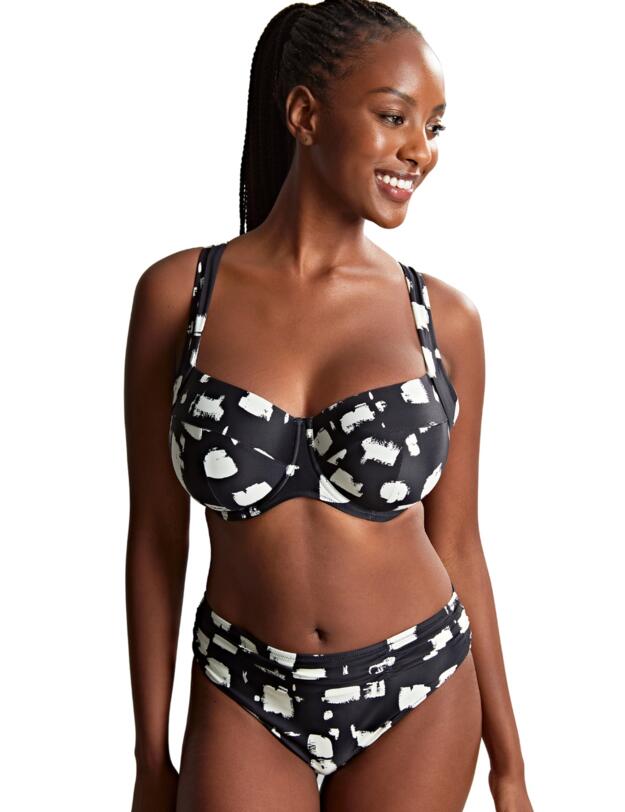 Panache Black Sand Olivia Full Cup Bikini Top Black Sand Print