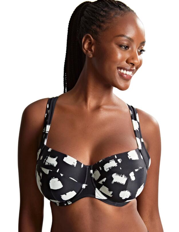 Panache Black Sand Olivia Full Cup Bikini Top Black Sand Print