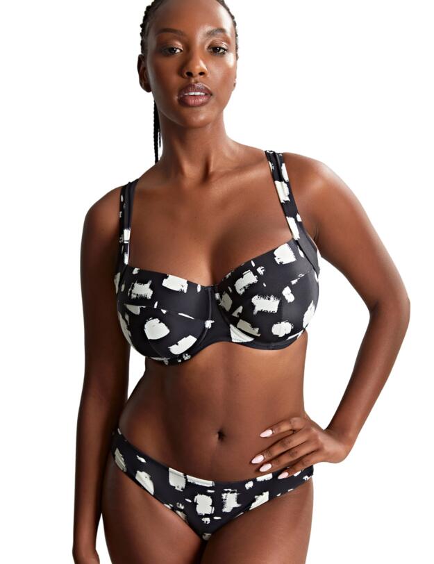 Panache Black Sand Olivia Full Cup Bikini Top Black Sand Print