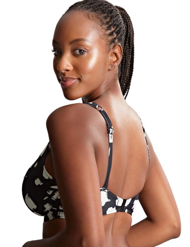 Panache Black Sand Olivia Full Cup Bikini Top Black Sand Print