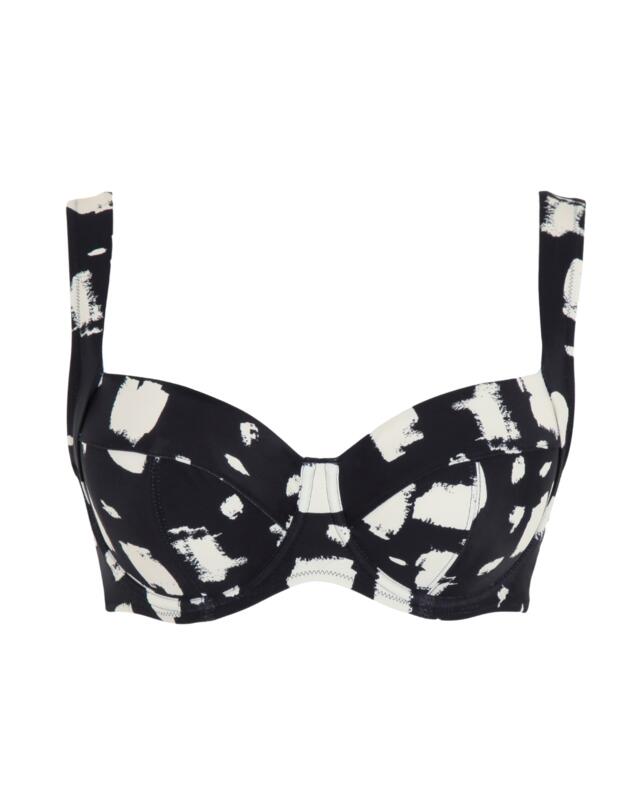 Panache Black Sand Olivia Full Cup Bikini Top Black Sand Print