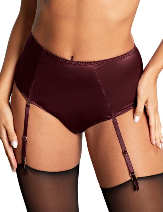 Panache Grace Suspender Brief Bordeaux Red