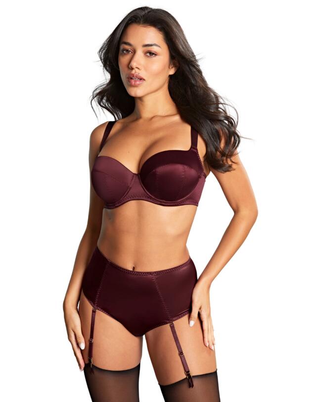 Panache Grace Suspender Brief Bordeaux Red