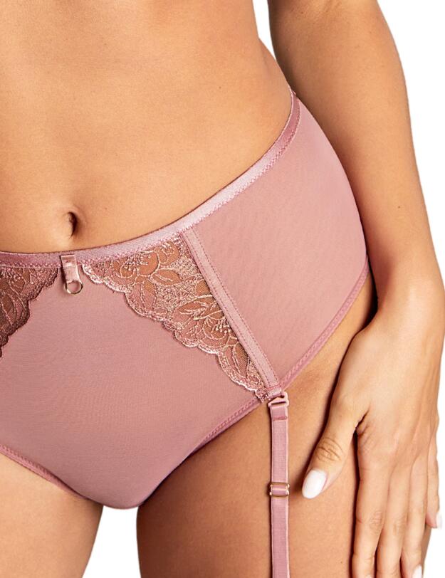 Panache Rosa Suspender Brief Rose Gold
