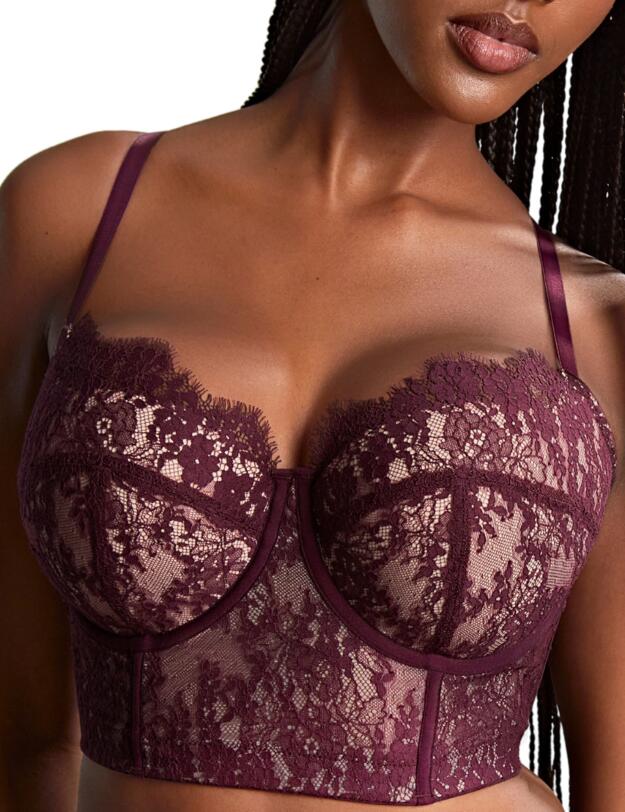 Panache Carmen Lace Bustier Mulberry