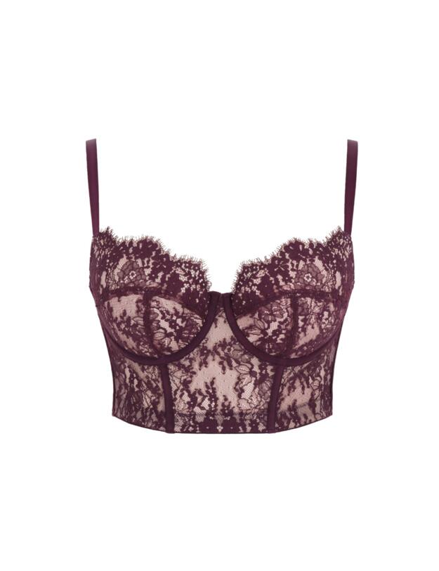 Panache Carmen Lace Bustier Mulberry
