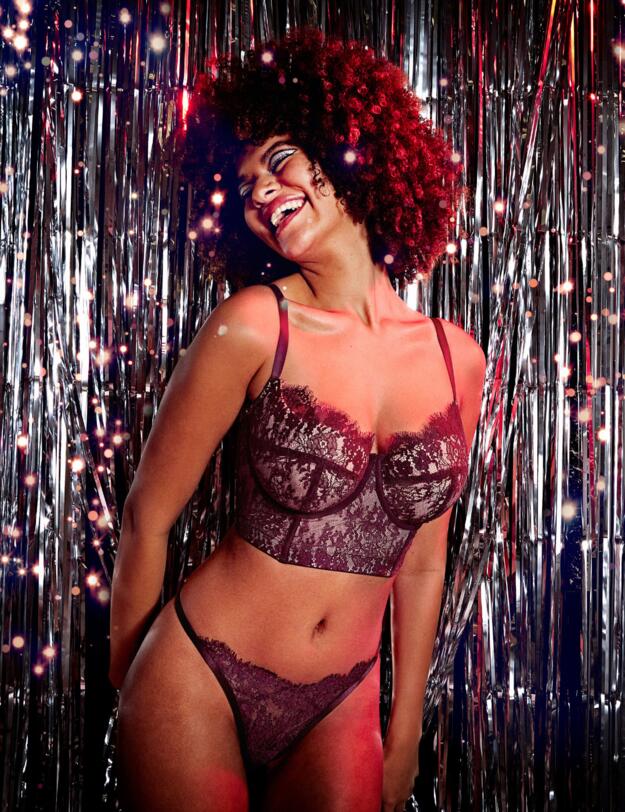 Panache Carmen Lace Bustier Mulberry