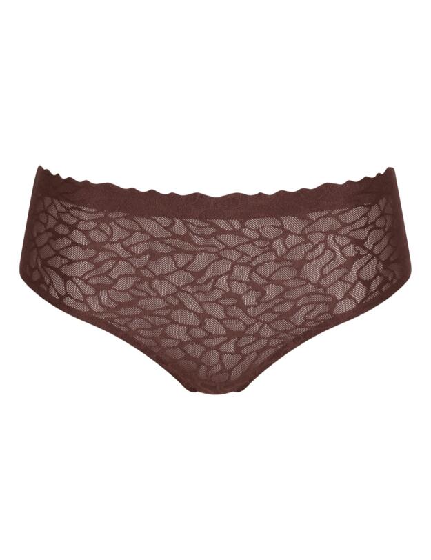 Sloggi Zero Feel Lace High Waisted Brief Ebony Brown