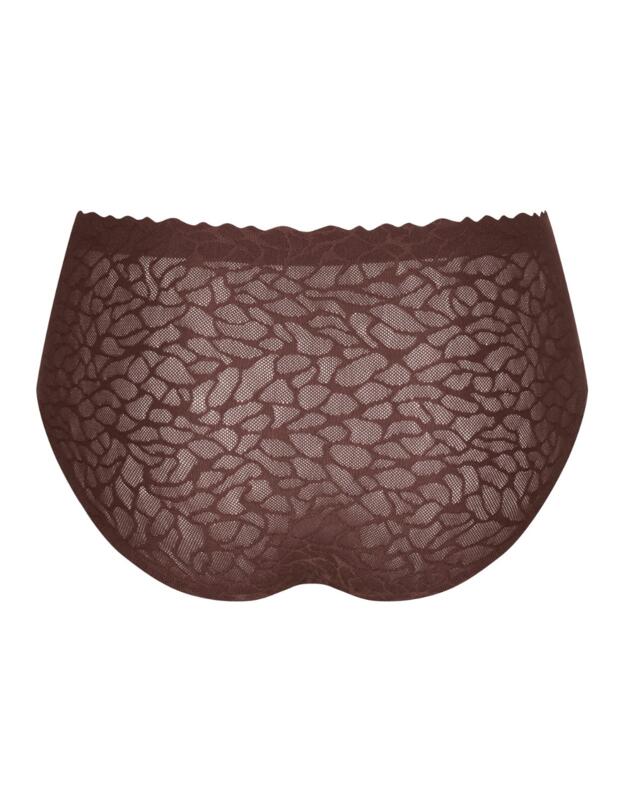 Sloggi Zero Feel Lace High Waisted Brief Ebony Brown