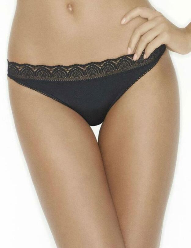 W01PF Wonderbra Glamour Line Brazilian Brief Grey - W01PF Grey/Black