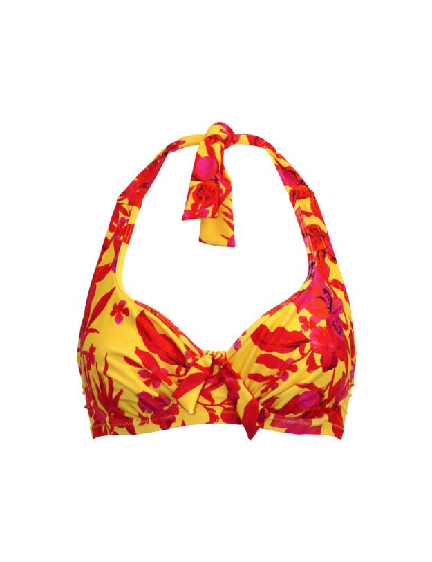 Pour Moi Heatwave Halter Bikini Top Yellow Floral