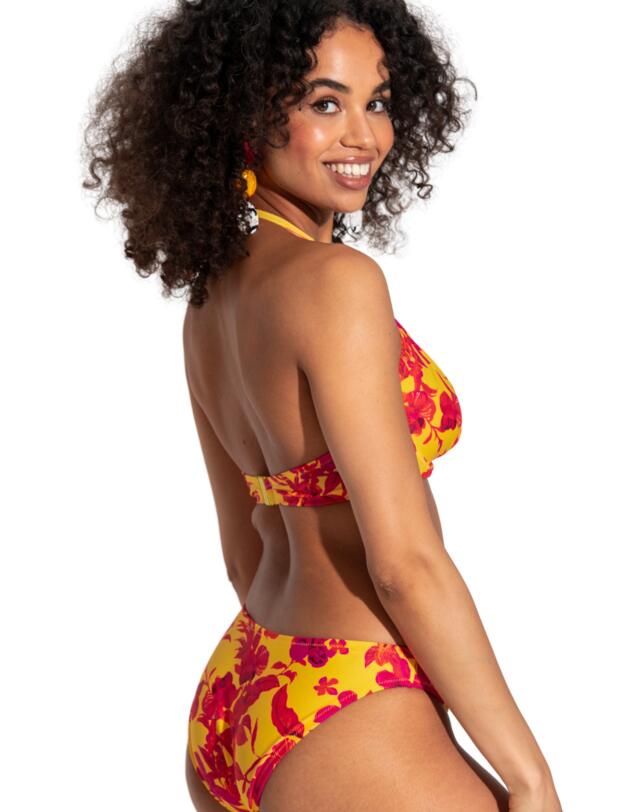 Pour Moi Heatwave Halter Bikini Top Yellow Floral