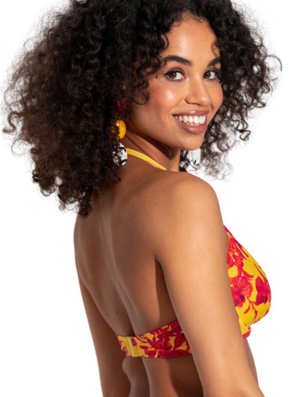 Pour Moi Heatwave Halter Bikini Top Yellow Floral