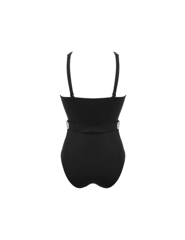 Pour Moi Shoreline Belted Control Swimsuit Black