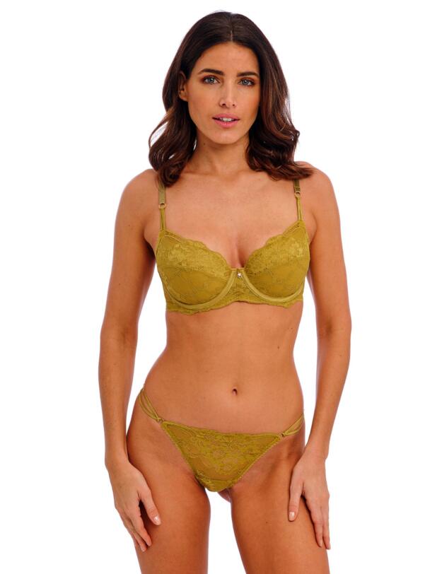 Wacoal Natsuki Lace Tanga Brief Antique Gold
