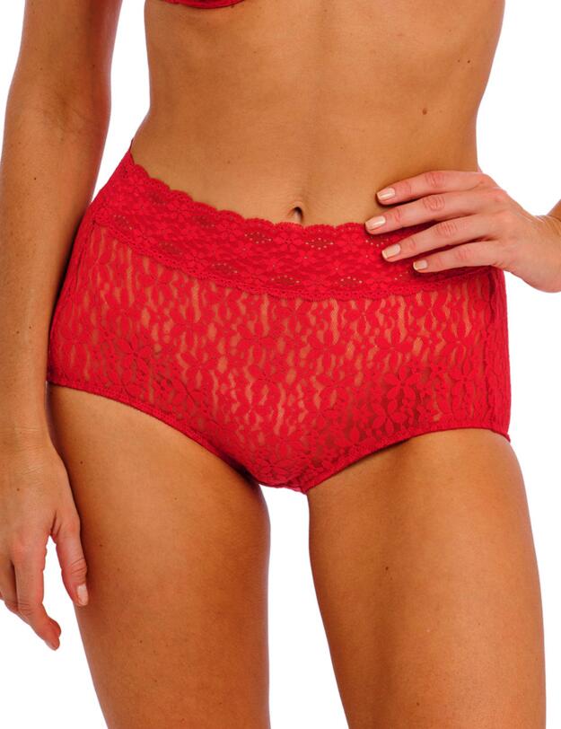 Wacoal Halo Lace Full Brief Equestrian Red