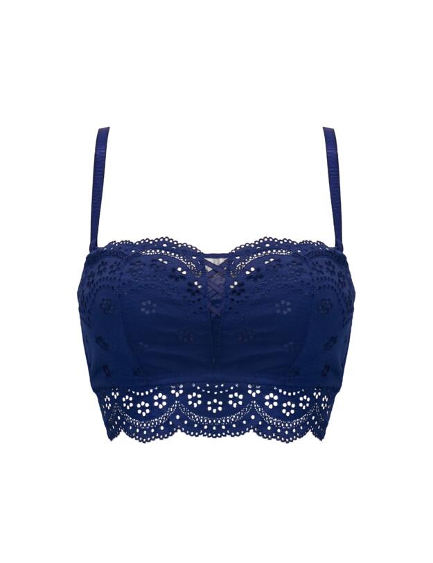 Pour Moi Swoon Longline Bra Navy