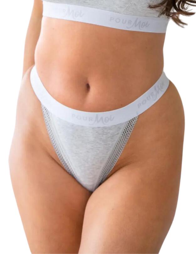 Pour Moi Love To Lounge Thong Grey Marl