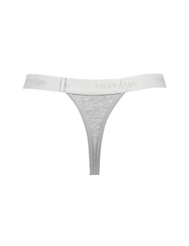 Pour Moi Love To Lounge Thong Grey Marl