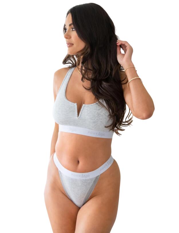 Pour Moi Love To Lounge Thong Grey Marl