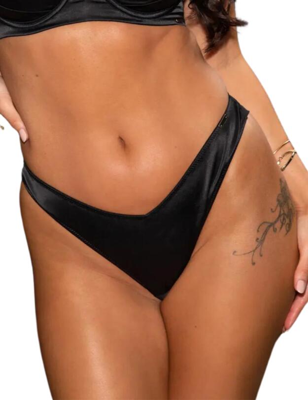 Pour Moi India Satin Brazilian Brief Black